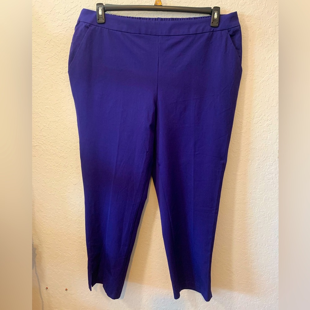 NWOT Isaac Mizrahi Live! 24/7 stretch pull on blue ankle pants 22W